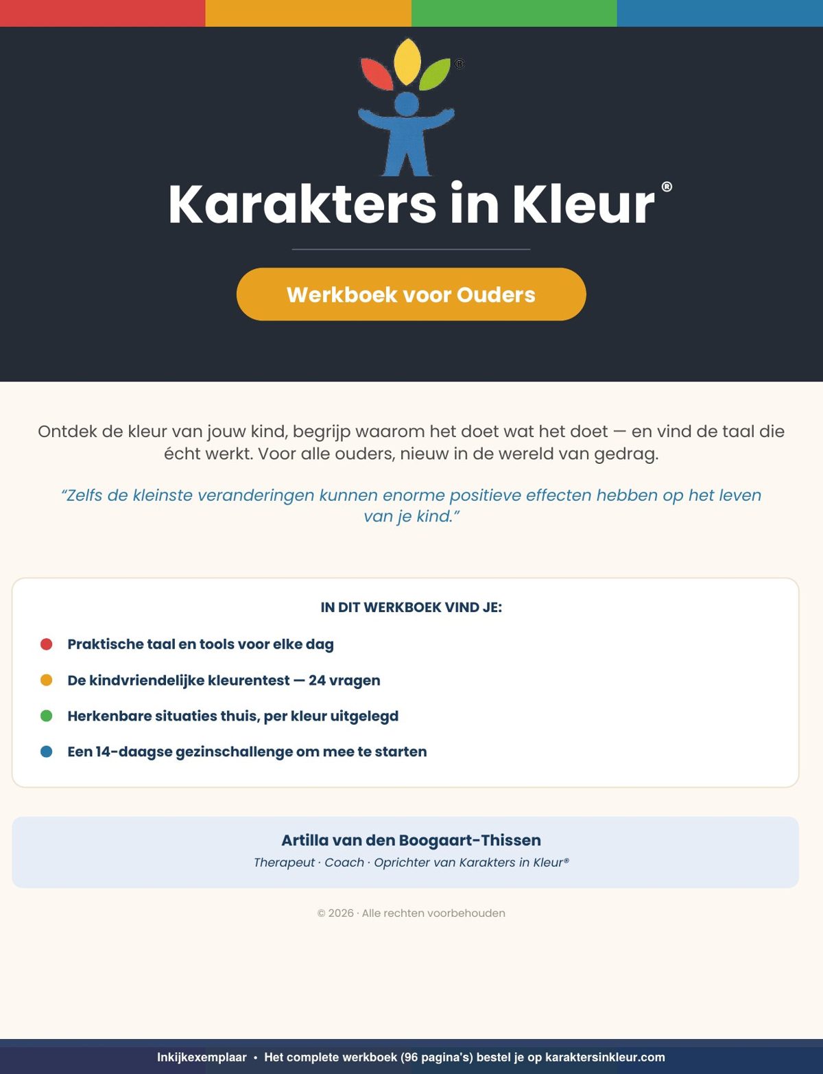 Werkboek voor Ouders – Karakters in Kleur®